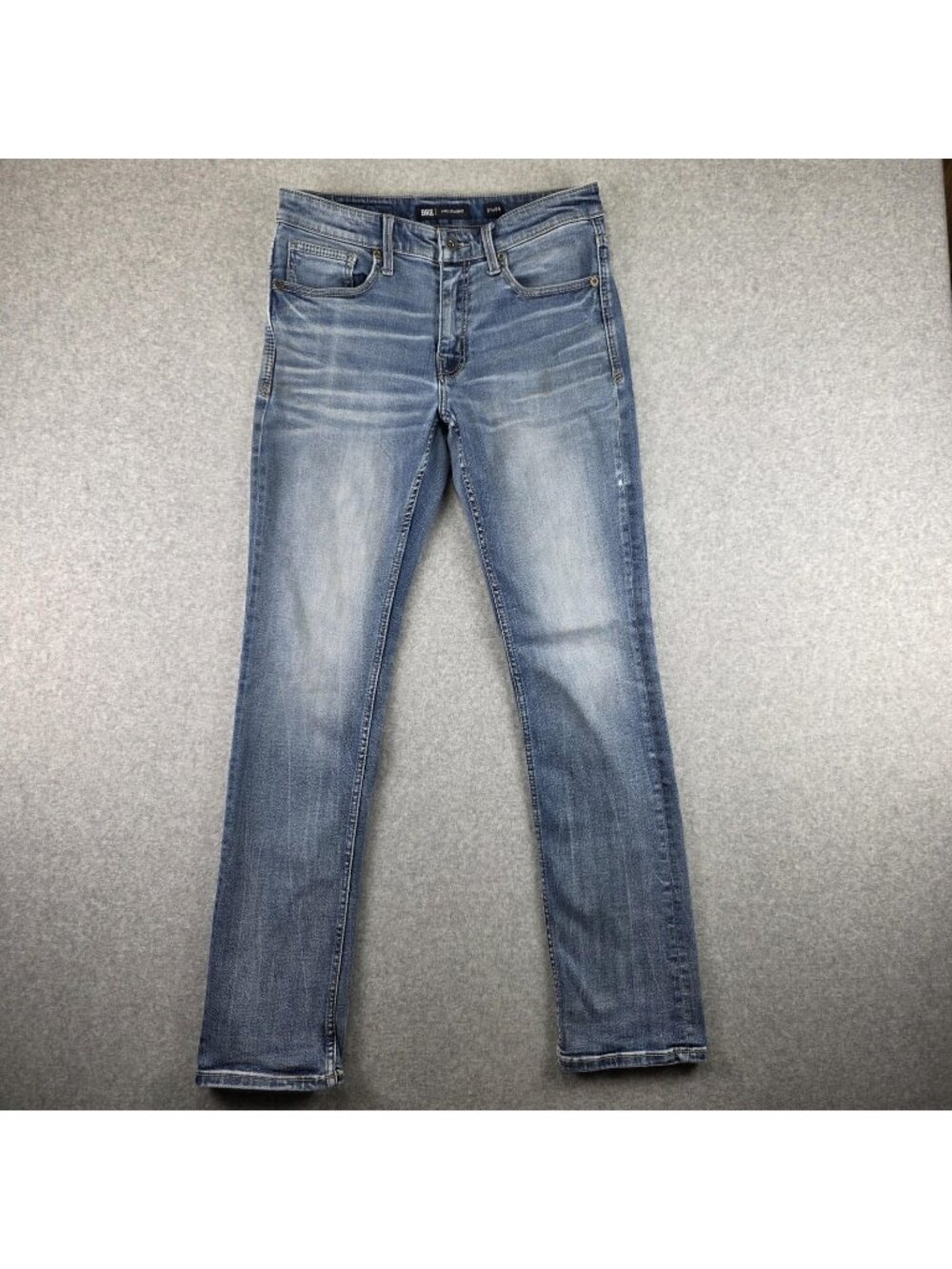 BKE Jake Straight Jeans Mens 31x34 Light Wash Stretch Denim Buckle Casual